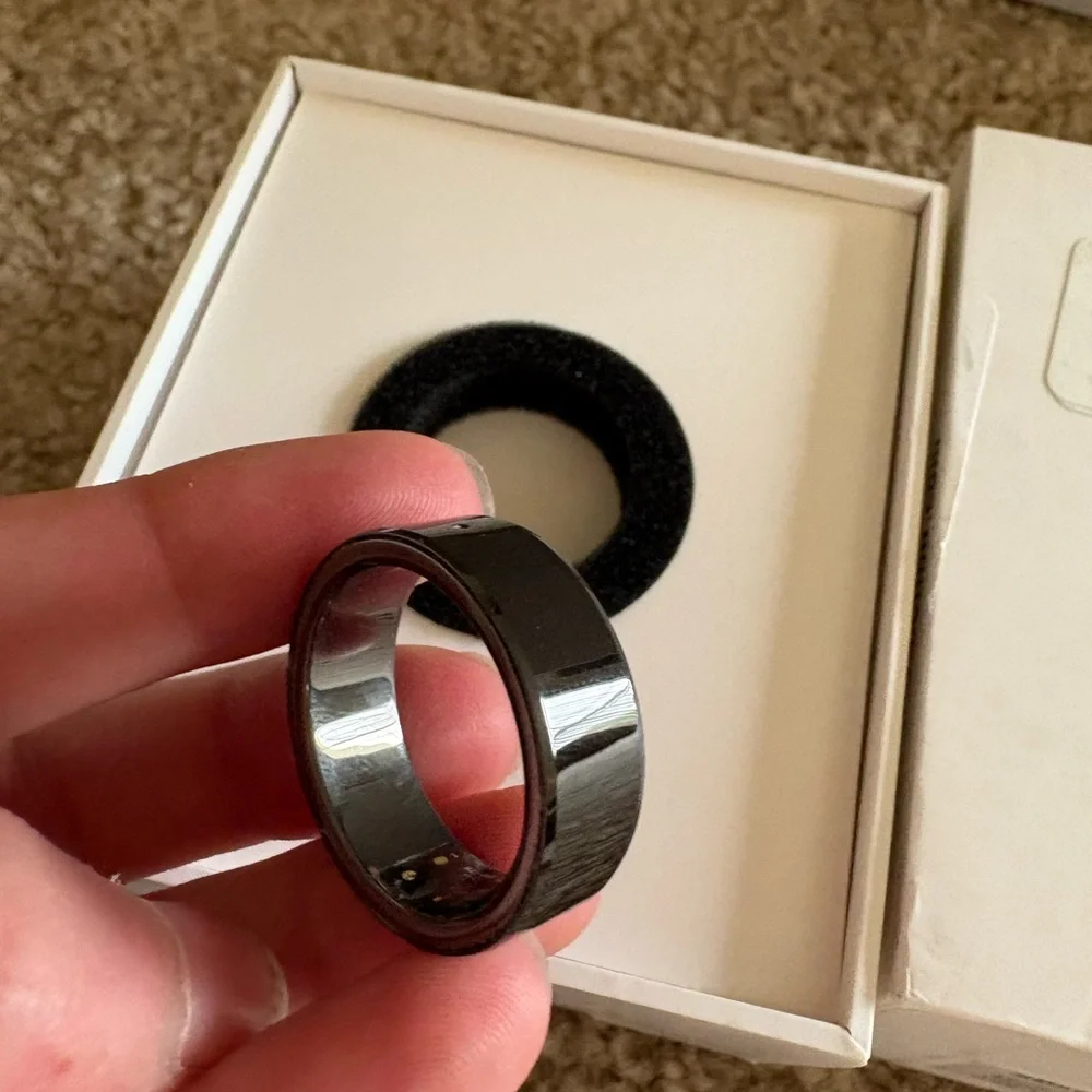 Sleek Black Men's Ring Size 12